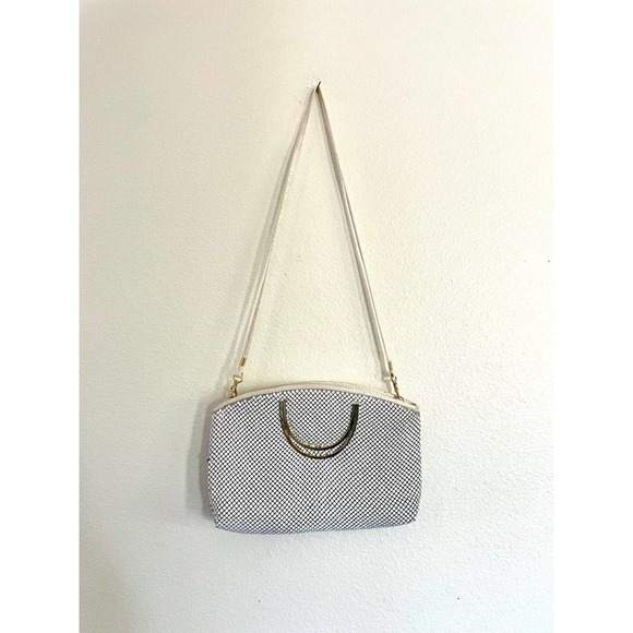 Vintage White Chain Link Mesh Evening Handbags - Picture 1 of 5